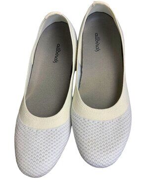Allbirds Womens Ivory Tree Breezers Flats Lightweight Knit Size 7.5